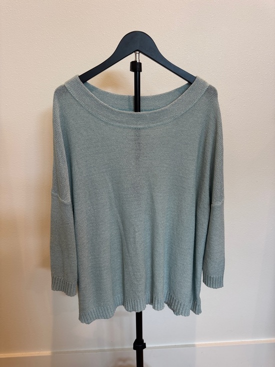 Amazon Sweaters - Amazon Off-the-Shoulder Knit Sweater and shorts Set in Seafoam